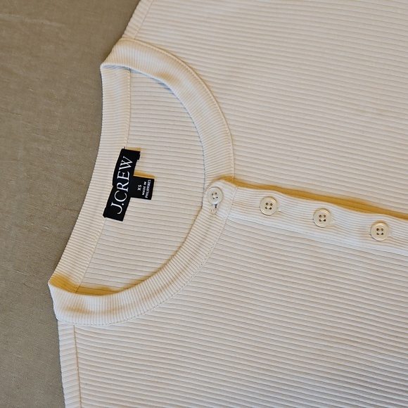 J Crew Ribbed Long Sleeve Henley Tee Sz XS - Picture 2 of 3